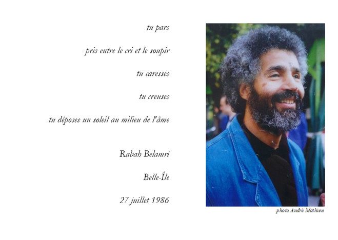 Hommage à Rabah Belamri - Galerie Berthet – Aittouarès