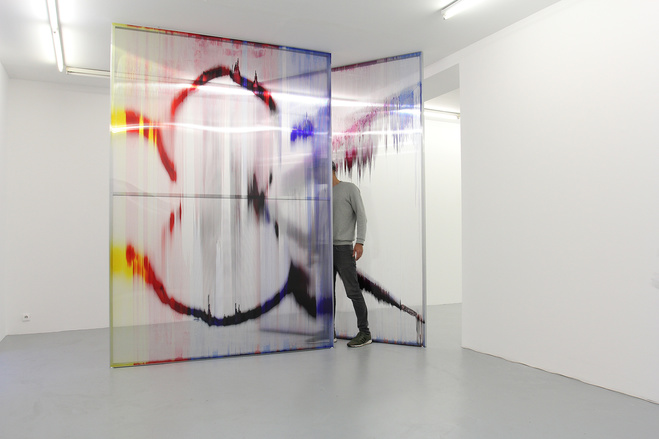 Vue de l’exposition Seuil critique, solo show, Galerie Alain Gutharc, Paris