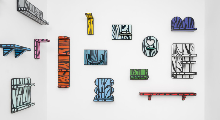 Vue de l’exposition, Richard Woods, Some Shelves I Made, Semiose, Paris