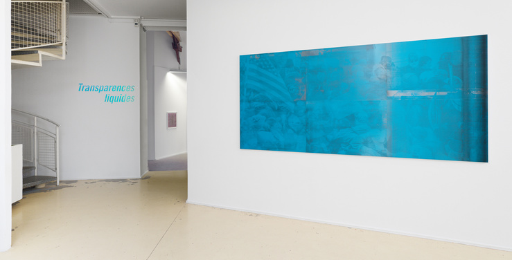 Vue de l’exposition Transparences liquides — Emmanuel Van der Auwera, Anne-Camille Allueva, Matan Mittwoch, Laure Tiberghien